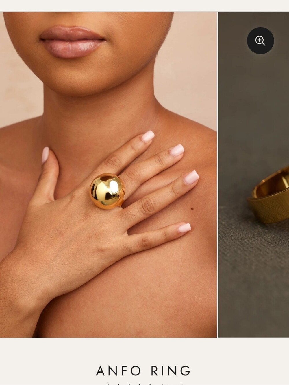 Anfo Khoi Gold Dome Statement Ring, BRAND NEW